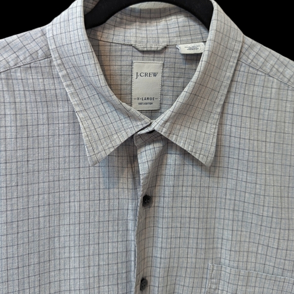 J. Crew Men's Grey Check Button-up 100% Cotton Longsleeve Shirt (XL) - Picture 3 of 4